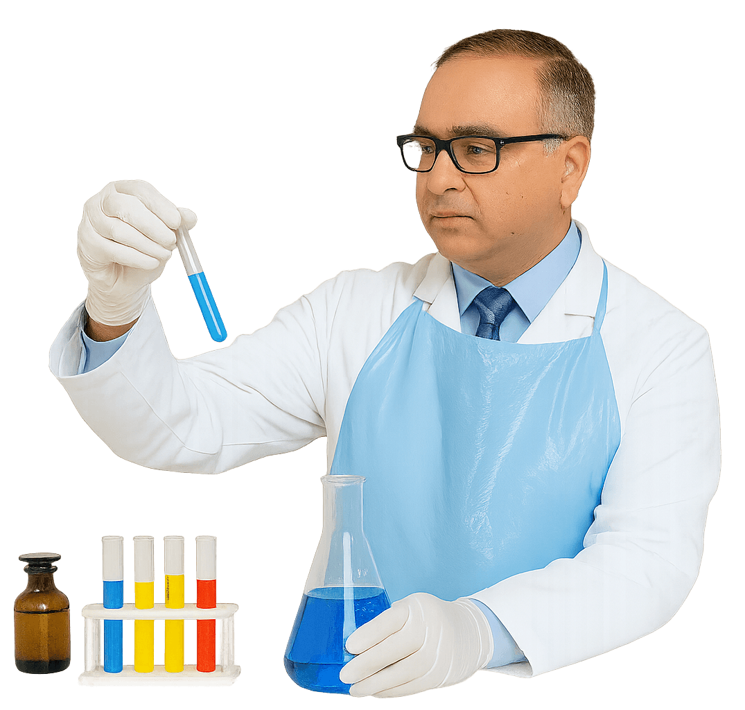 Doctor holding test tubes